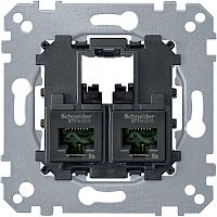 Розетка компьютерная без накладки без рамки Schneider Electric Merten System M 2-м. RJ45+RJ45 5e картинка
